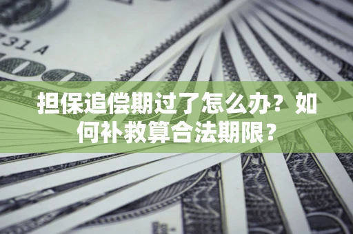 北京担保追偿期过了怎么办？如何补救算合法期限？